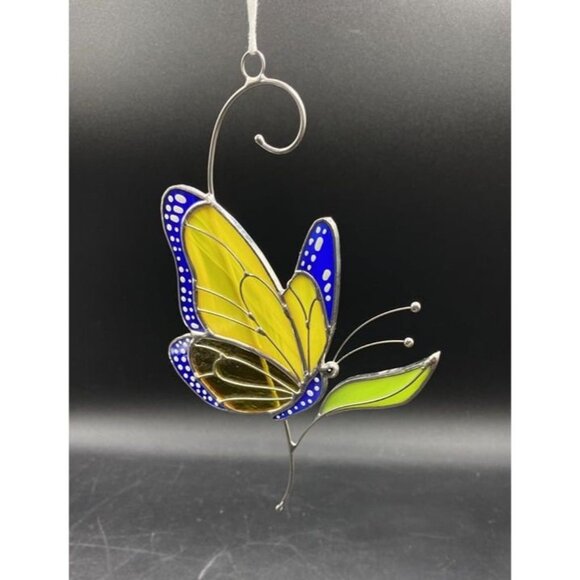 Colored Stained Glass Suncatcher Butterfly Monarch Butterfly Hanging Decor